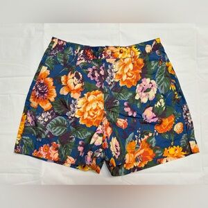 Women’s Urban Outfitters 90’s High-Rise Floral Shorts Size S Small Blue Pleated